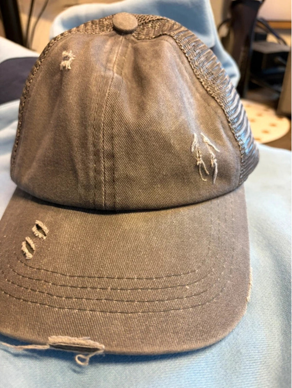 C.C Criss-Cross Kids Pony Cap in Grey with Mesh Back